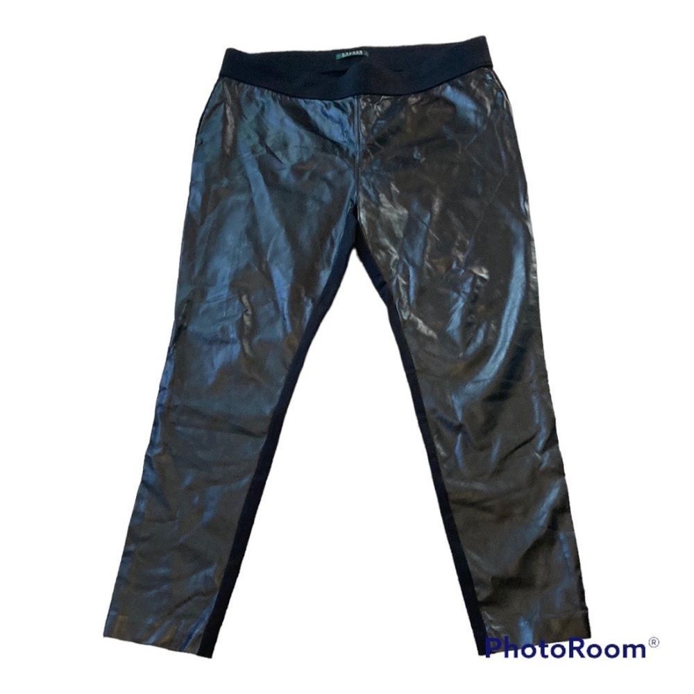 Ralph Lauren size 16w faux leather in front & stretchy material in back pants